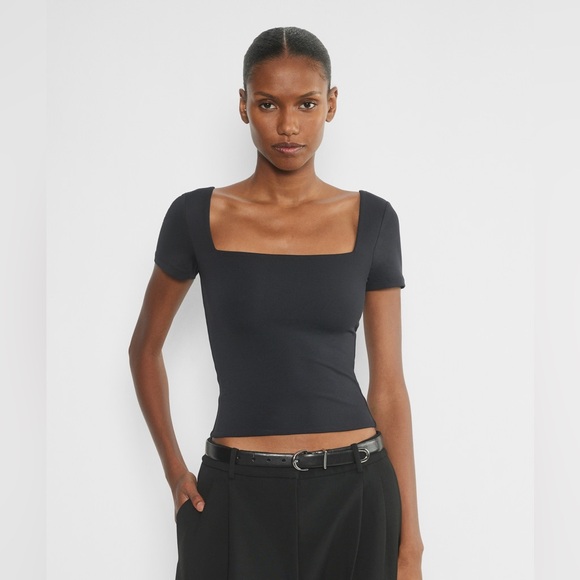 Aritzia “The Original Contour New Squareneck T-shirt,” in Black - Picture 1 of 5